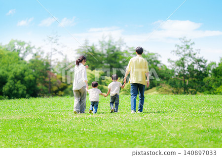 Families playing in the park Families playing in the park 140897033