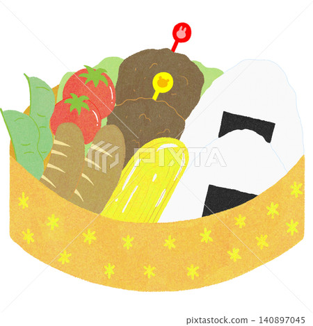 Illustration of a box lunch Illustration of a box lunch 140897045