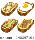 Set of four types of toast 140897101