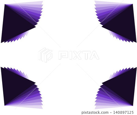 Abstract purple triangle geometric full corners frame on white background with copy space 140897125