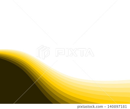 Abstract golden wave border on bottom on white background with copy space 140897181