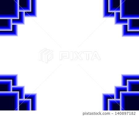 Abstract blue squares corner frame elements on white background with copy space Abstract blue squares corner frame elements on white background with copy space 140897182