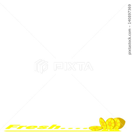 Fresh Yellow Lemon Slices Bottom Border Design Vector Illustration Isolated on White Background Fresh Yellow Lemon Slices Bottom Border Design Vector Illustration Isolated on White Background 140897369