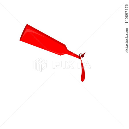 Pouring Red Hot Sauce from Squeeze Bottle Vector Illustration Isolated on White Background Pouring Red Hot Sauce from Squeeze Bottle Vector Illustration Isolated on White Background 140897376