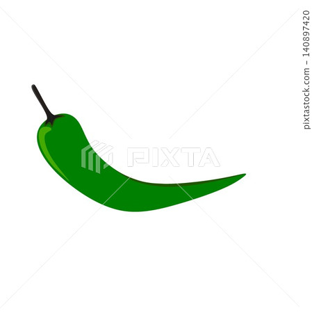 Green chili pepper vector illustration isolated on white background Green chili pepper vector illustration isolated on white background 140897420