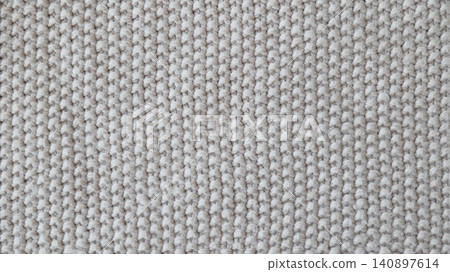 Beige Knitted Fabric Texture with Soft Cozy Pattern 140897614