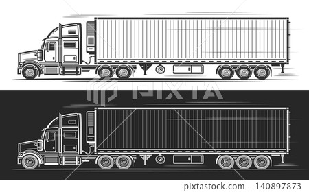 Vector banners for Reefer Truck Vector banners for Reefer Truck 140897873