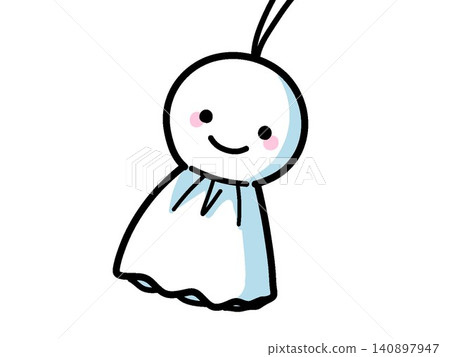 搖曳、微笑的teru teru bozu(天氣娃娃)。 搖曳、微笑的teru teru bozu(天氣娃娃)。 140897947