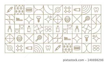 Dentistry background geometric line art gold Dentistry background geometric line art gold 140898298