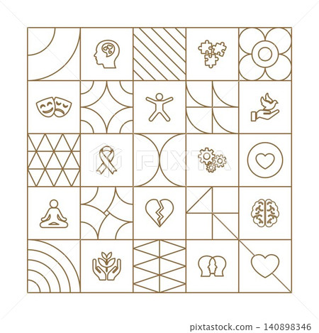 mental health awareness line art gold mental health awareness line art gold 140898346