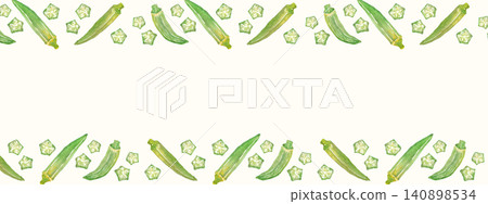 Watercolor okra frame Watercolor okra frame 140898534
