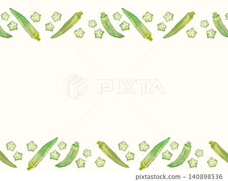 Watercolor okra frame 140898536
