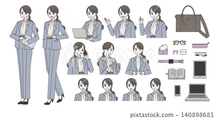 Illustration set for female sole proprietors 140898681