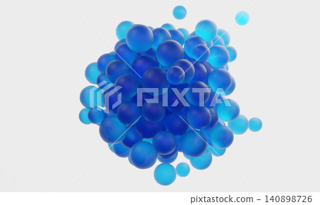 3d rendering blue spheres forming cluster structure on white background 3d rendering blue spheres forming cluster structure on white background 140898726