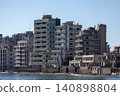 Abandoned buildings on the seafront in Varosha 140898804