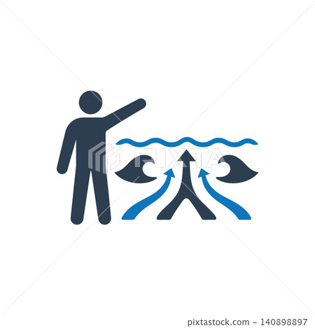 Rip Current Safety Analysis Icon Rip Current Safety Analysis Icon 140898897