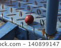 Cherries on checkered steel plate 140899147