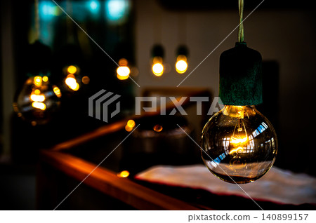 Glass light bulbs that illuminate the room at night Glass light bulbs that illuminate the room at night 140899157