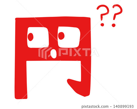 A loose character (vector) of a circle with the letters "thinking" 140899193