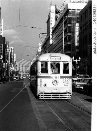 Ginza Matsuya, a town where the Toden streetcar runs. Ginza Matsuya, a town where the Toden streetcar runs. 140899284