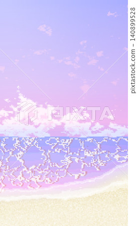 A beautiful, vertically oriented beach background with a purple sky, reminiscent of an 8-bit retro game. A beautiful, vertically oriented beach background with a purple sky, reminiscent of an 8-bit retro game. 140899528
