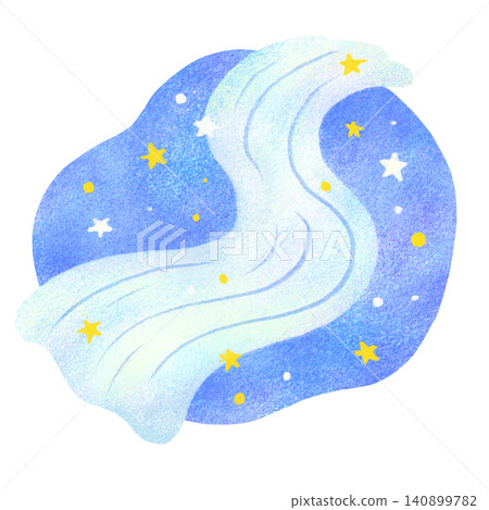 七夕(星節)銀河 - 色鉛筆風格插畫 七夕(星節)銀河 - 色鉛筆風格插畫 140899782