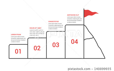 Four Steps to Mountain Peak Success Infographic Template Four Steps to Mountain Peak Success Infographic Template 140899935