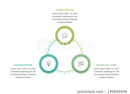 Three Steps Circular Cycle Infographic Template Three Steps Circular Cycle Infographic Template 140899946