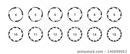 Circular Arrow Cycle Diagram Set Circular Arrow Cycle Diagram Set 140899952