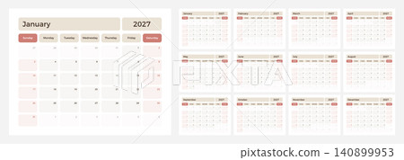 2027 Planner Templatem 140899953