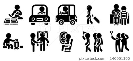 Travel and Camping Activity Icon Set - Glyph Travel and Camping Activity Icon Set - Glyph 140901300