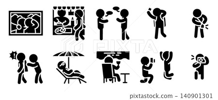 Travel and Camping Activity Icon Set - Glyph Travel and Camping Activity Icon Set - Glyph 140901301