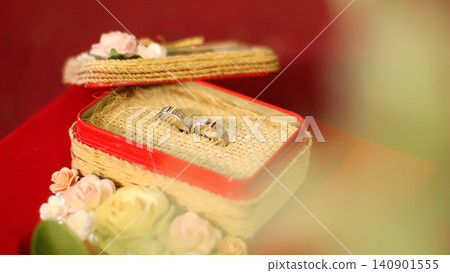 elegant wedding rings resting in a rustic burlap ring box adorned with delicate floral accents, symbolizing love, commitment, and timeless romance. This image is ideal for wedding invitations elegant wedding rings resting in a rustic burlap ring box adorned with delicate floral accents, symbolizing love, commitment, and timeless romance. This image is ideal for wedding invitations 140901555