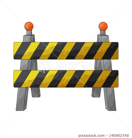 Illustration of Warning Barrier Illustration of Warning Barrier 140902548