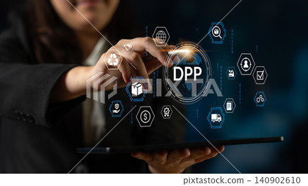 Business Professional Using Digital Tablet with Interactive Technology Icons and Graphical Interface for Data Processing and Analysis Concepts. Entropy Business Professional Using Digital Tablet with Interactive Technology Icons and Graphical Interface for Data Processing and Analysis Concepts. Entropy 140902610