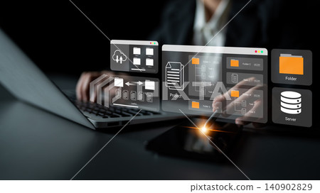 Digital folder and server file organization management concept Parse 140902829