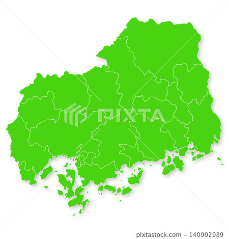Map of Hiroshima Prefecture and its municipalities 140902989