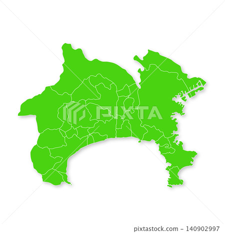 Map of Kanagawa Prefecture and its municipalities Map of Kanagawa Prefecture and its municipalities 140902997