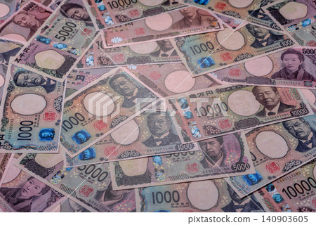 Japan, Japanese yen paper banknotes, money for business, financial transactions. Japanese yen Japan, Japanese yen paper banknotes, money for business, financial transactions. Japanese yen 140903605
