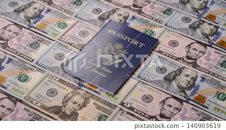 US passport for travelling, flying and doing business. USA document, id US passport for travelling, flying and doing business. USA document, id 140903619
