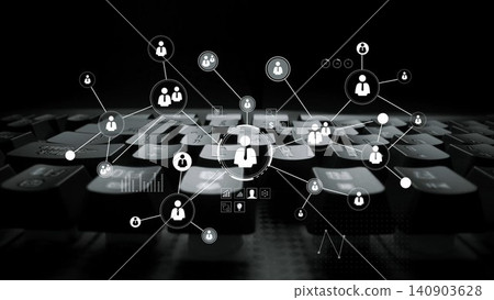 Abstract Network Concept with User Icons and Keyboard Background Representing Digital Communication and Social Connectivity in Modern Technology Gluon Abstract Network Concept with User Icons and Keyboard Background Representing Digital Communication and Social Connectivity in Modern Technology Gluon 140903628