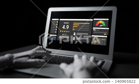 Advanced digital interface with feedback ratings displayed on a modern laptop showcasing performance statistics and user interaction metrics Ledger Advanced digital interface with feedback ratings displayed on a modern laptop showcasing performance statistics and user interaction metrics Ledger 140903822