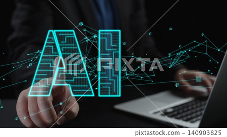 Futuristic Representation of Artificial Intelligence Concept with Human Interaction and Technology Background on Computer Screen in Dark Environment Cipher Futuristic Representation of Artificial Intelligence Concept with Human Interaction and Technology Background on Computer Screen in Dark Environment Cipher 140903825