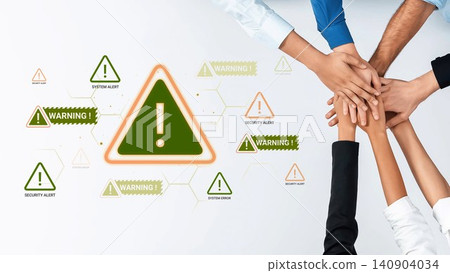 Hands Coming Together Around Warning Symbols and Alerts Representing Collaboration in Crisis Management and Teamwork for Security Awareness Initiatives Gluon Hands Coming Together Around Warning Symbols and Alerts Representing Collaboration in Crisis Management and Teamwork for Security Awareness Initiatives Gluon 140904034