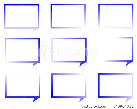 Speech bubble, blue gradient, set, transparent. 140904332