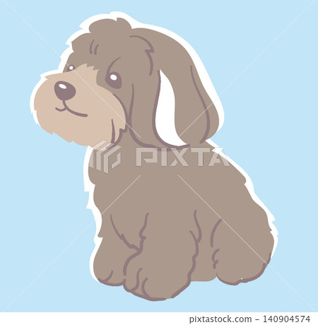 Illustration material of a dog, a toy poodle. Vector illustration material. Illustration material of a dog, a toy poodle. Vector illustration material. 140904574