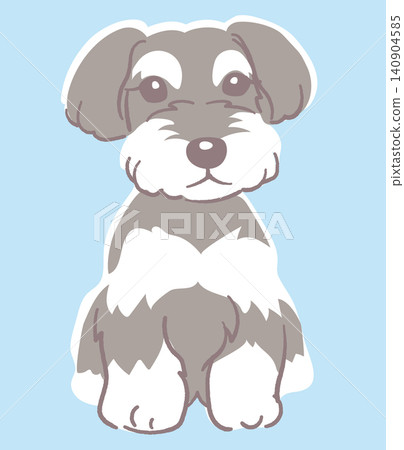 Illustration material of a dog, a Miniature Schnauzer. Vector illustration material. Illustration material of a dog, a Miniature Schnauzer. Vector illustration material. 140904585