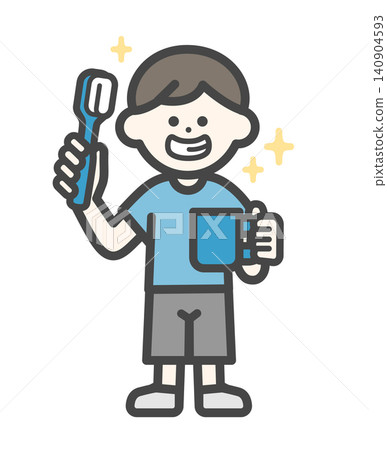 A boy who brushed his teeth until they were sparkling clean A boy who brushed his teeth until they were sparkling clean 140904593