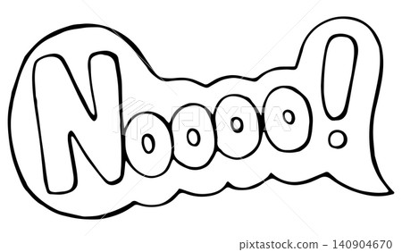Nooo word lettering doodle bubble sticker Nooo word lettering doodle bubble sticker 140904670