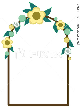 Elegant Floral Arch Frame with Yellow Flowers and Green Leaves for Wedding and Greeting Card Design Elegant Floral Arch Frame with Yellow Flowers and Green Leaves for Wedding and Greeting Card Design 140904924